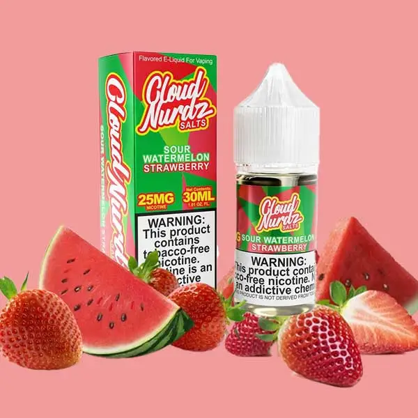 سالت کلود نوردز SOUR WATERMELON STRAWBERRY با اسانس هندوانه و توت فرنگی تازه و آبدار